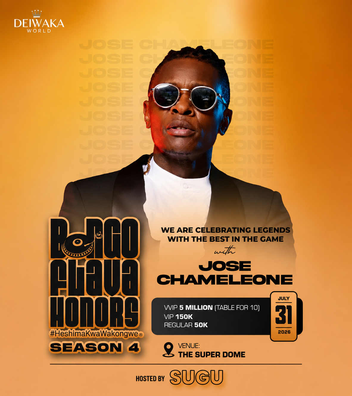 You are currently viewing JOSE CHAMELEON SET TO MAKE HISTORY AT BONGO FLAVA HONORS LIVE CONCERT IN TANZANIA